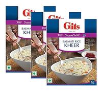 Gits Basmati Rice Kheer Dessert Mix 100g - A Traditional Popular Indian Dessert Made From Milk And Rice - Garnished With Almond Pistachios And Raisins Flavoured With Saffron And Cardamon (Pack of 3)