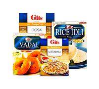 GITS Breakfast Combo Mix | Dosai Mix | Uttapam Mix | Medu Vadai Mix | Idli Mix | GITS Instant Mix | South Indian Breakfast | Indian Origin | 500G