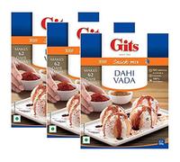 Gits Dahi Vada Instant Snack Mix 500g - A Traditional Indian Savory Snack - Urad Dal Vada Deep Fried & Soaked In Yogurt & Topped With Tamarind Sauce & Indian Spices (Pack of 3)