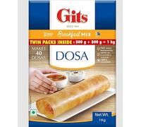 Gits Dosa Instant Breakfast Mix 1Kg - A Traditional Indian Crispy Brown Dosa Savory Snack - A South Indian Snack Made Of Fermented Rice (Pack of 1)