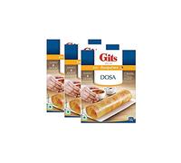 Gits Dosa Instant Breakfast Mix 200g - Makes A Traditional Indian Crispy Brown Dosa Savory Snack - A South Indian Snack Made Of Fermented Rice (Pack of 3)
