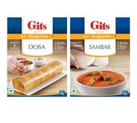 Gits Dosa Mix 200g + Gits Sambar Mix 100g | South Indian Instant Breakfast & Meal Combo Pack | Easy to Cook