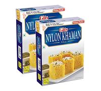 Gits Nylon Khaman Instant Snack Mix 500g - A Traditional Indian Savory Snack - Popular Traditional Gujarati Snack - Makes 60 Khaman Dhoklas (Pack of 2)