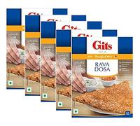 Gits Rava Dosa Instant Breakfast Mix 500g - Instant South Indian Breakfast Mix for Crispy Semolina Dosa | Quick & Easy Vegetarian Meal Mix (Pack of 5)
