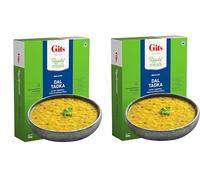 Gits Ready To Eat Meal Dal Tadka 300g - Authentic Indian Yellow Lentil Curry with Tempered Spices (Pack of 2)