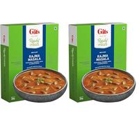 Gits Ready To Eat Meal Rajma Masala 300g - Delicious Red Kidney Beans Curry in a Rich, Spicy Gravy (Pack of 2)