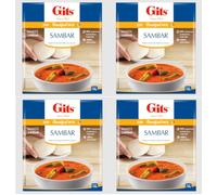 Gits Sambar 200g (Pack of 4) - South Indian Style Sambar Mix | Easy to Prepare Lentil & Vegetable Curry Base | Spice Mix for Sambhar, Idli, Dosa & Rice
