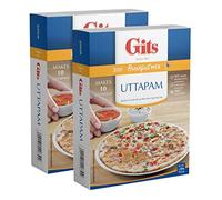 Gits Uttappam Mix 500g - Soft Thin Pizza like Dish Made Of Rice-Lentil Batter And Pan-Fried - Garnished With Tamarind Spices And Chutney Savory Pancakes (Pack of 2)