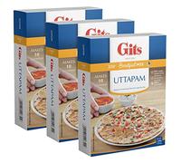 Gits Uttappam Mix 500g - Soft Thin Pizza like Dish Made Of Rice-Lentil Batter And Pan-Fried - Garnished With Tamarind Spices And Chutney Savory Pancakes (Pack of 3)
