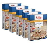 Gits Uttappam Mix 500g - Soft Thin Pizza like Dish Made Of Rice-Lentil Batter And Pan-Fried - Garnished With Tamarind Spices And Chutney Savory Pancakes (Pack of 5)