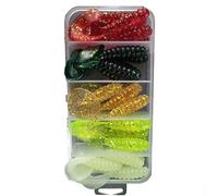 GITSEE 25pcs Fishing Lures Kit Soft Curly-Tail Swim-Bait for Freshwater Saltwater Ice Artificial Bait for Trout Salmon Crankbait Bass Fishing Worms Soft Bait Fishing Lure - Fishing Bait - Light Green