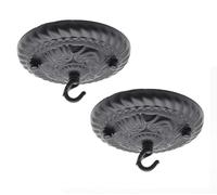 Gittcoll Pack of 2 Ceiling Rose Hooks Vintage Antique Style Chandelier Metal 13 cm Single Outlet Canopy with Accessories for Pendant Lights Wall Lamps Hanging Plants Decoration Black