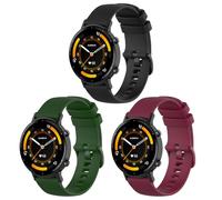 Gittos 20 mm Bracelet Compatible with Garmin Vivoactive 6/5/3, Vivomove 3/HR/Style/Luxe, Forerunner 55/165/245/645 Music/Venu Sq 2 20 mm Silicone Wristbands Sport Adjustable Replacement Watch Strap