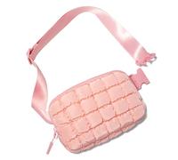 Gitus Trending Gifts for Women Puffer Crossbody Bags for Women Belt Bag Fanny Pack with Adjustable Straps Lightweight Quilted Puffy bag Woman Gifts, Light Pink