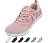 gitzing Barefoot Shoes for Men Women - Wide Toe Box FitnessTrainers, Zero Drop Minimalist Walking Shoes, Flexible & Lightweight for Everyday Comfort, Pink 7.5UK/41EU