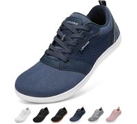 gitzing Barefoot Shoes for Men Women - Wide Toe Box FitnessTrainers, Zero Drop Minimalist Walking Shoes, Flexible & Lightweight for Everyday Comfort, Blue 10.5UK/45EU