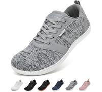 gitzing Barefoot Shoes for Men Women - Wide Toe Box FitnessTrainers, Zero Drop Minimalist Walking Shoes, Flexible & Lightweight for Everyday Comfort, Grey 9.5UK/44EU