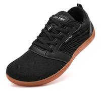 gitzing Barefoot Shoes for Womens Mens Wide Outdoor Trail Minimalist Running Trainers Walking Shoes Lightweight and Breathable Sneakers Unisex-Brown Black 10.5 UK(45 EU)