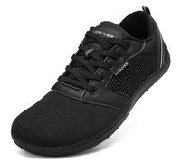 gitzing Barefoot Shoes for Womens Mens Wide Outdoor Trail Minimalist Running Trainers Walking Shoes Lightweight and Breathable Sneakers Unisex-Classic Black 7.5 UK(41 EU)