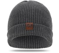 gitzing Knit Cuffed Beanie for Men and Women, Stretchy Soft Warm Daily Cuffed Unisex Winter Fisherman Hats, Gifts for Women/Men/Him/Dad,Dark Dark Gray