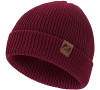 gitzing Knit Cuffed Beanie for Men and Women, Stretchy Soft Warm Daily Cuffed Unisex Winter Fisherman Hats, Gifts for Women/Men/Him/Dad,Red