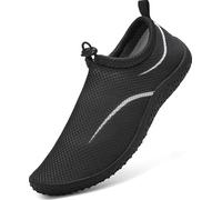 gitzing Water Beach Swim Shoes Women Quick Dry Sea Shoes Men Barefoot Breathable Aqua Lightweight for Surfing Running Driving Pool Yoga, Black 7.5 UK/41 EU