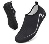 GITZING Water Shoes for Women Men Beach Quick-Dry Swim Aqua Socks Breathable Barefoot Shoes for Surfing Running Driving Pool YOG, Black 12.5 UK/47 EU