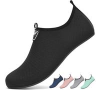 gitzing Water Shoes for Women Men Beach Quick-Dry Swim Aqua Socks Breathable Barefoot Shoes for Surfing Running Driving Pool Yoga(Black,41 EU/7.5 UK)