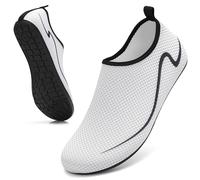 GITZING Water Shoes for Women Men Beach Quick-Dry Swim Aqua Socks Breathable Barefoot Shoes for Surfing Running Driving Pool YOG, White 12.5 UK/47 EU