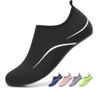 gitzing Water Shoes for Women Men Beach Quick-Dry Swim Aqua Socks Breathable Barefoot Shoes for Surfing Running Driving Pool Yoga(Black,43 EU/9 UK)