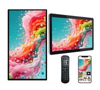 Giuggiolared Commercial Advertising LCD Display Board for Retail Stores, Smart Split-Screen Video Player with 24/7 Timer Settings, WiFi Remote Content Management, Auto Loop 27in