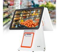 Giuggiolared Electronic Cash Register with Touch Screen 15.6” All-in-One POS System for Retail and Restaurant with Built-in Printer and I5 CPU 8GB RAM, Supports Multiple Languages White