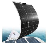 Giuggiolared Flexible Solar Panel 150W/200W, IP67 Waterproof Solar Panels, 36V Monocrystalline Semi-Flexible Bendable Mono Off-Grid Charger for Marine RV Cabin Van Car,200W
