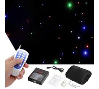 Giuggiolared LED Stage Star Backdrop, RGBW Color Velvet Backdrops with DMX512 Remote Controller 90W Foldable LED Stage Star Backdrop Curtain for Wedding Party Club Show 5x10m