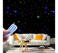 Giuggiolared LED Stage Starry Sky Cloth Background 90W RGBW Color Foldable Wedding Stage Star Curtain Backdrops with Remote Controller for Wedding Party Club Show Decoration 3x6m