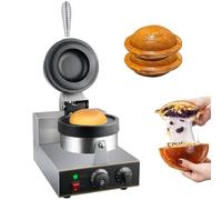 Giuggiolared Sealed Burger Maker Machine, Commercial Electric Burger Maker Machine with Time & Temp Control, 1200W Hamburger Waffle Maker Sandwich Press for Household or Commercial
