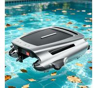 Giuggiolared Solar-Powered Robotic Pool Skimmer, Cordless Pool Skimmer with Dual Charging Options, Automatic Return to Shore When Low Battery, In-Ground & Above-Ground Pools