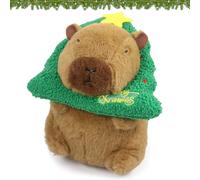 Giugio Capybara Cuddly Toy, 25 cm Capybara Plush Toy, Christmas Plush Doll Simulation Animal Capybara Dolls with Headpiece, Stuffed Toy Capybara Gift, Capybara Plush for Girls Boys (A)
