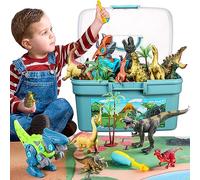 GIUHAT Dinosaur Figure Toys, Take Apart Dinos, Play Mat & Storage Box