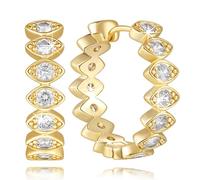GIULIA LEONI Gold Earrings 14K Gold Earrings for Women with Cubic Zirconia Inspired by the Evil Eye Dainty Statement Hoop Earring for Women Trendy 55mm