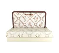 Giulia Pieralli Beautiful Large Women's Wallet with Gift Box Gift Idea for Women All-Over Pattern Monogram, Bianco-caffe 5003 (white-brown), L, Contemporary