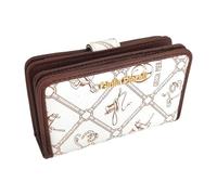Giulia Pieralli Beautiful Medium Women's Purse with Gift Box Gift Idea for Women All-Over Pattern Monogram, Bianco-caffe 5009 (white-brown), Mittel-Groß, Contemporary