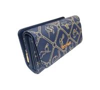 Giulia Pieralli Women's Large Long Format Wallet with Gift Box Gift Idea for Women All-Over Pattern Monogram, Blu 3102 (Blue), L, Contemporary
