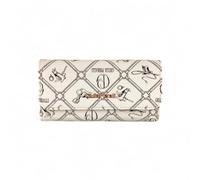 Giulia Pieralli Women's Large Long Format Wallet with Gift Box Gift Idea for Women All-Over Pattern Monogram, Bianco-sabbia 3102 (white-sand), L, Contemporary