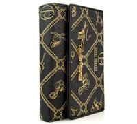 Giulia Pieralli Women's Medium Wallet with Gift Box Gift Idea for Women All-Over Pattern Monogram, Nero-gold G002 (Black with Golden Monogram), L, Contemporary