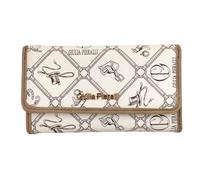 Giulia Pieralli Women's XL Long Format Wallet with Gift Box Gift Idea for Women All-Over Pattern Monogram, Bianco-sabbia (white-sand), L, Contemporary