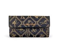 Giulia Pieralli Women's XL Long Format Wallet with Gift Box Gift Idea for Women All-Over Pattern Monogram, Nero-gold 066l (black-brown), L, Contemporary