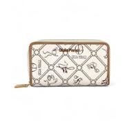 Giulia Pieralli Women's XL Wallet with 2 Zips, Wallet with Gift Box, Gift Idea for Women, All-Over Pattern, Monogram, Bianco-sabbia 02a (white-sand), L, Contemporary