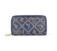 Giulia Pieralli Women's XL Wallet with 2 Zips, Wallet with Gift Box, Gift Idea for Women, All-Over Pattern, Monogram, Blu 02a (Blue), L, Contemporary