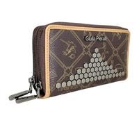 Giulia Pieralli Women's XL Wallet with 2 Zips, Wallet with Gift Box, Gift Idea for Women, All-Over Pattern, Monogram with Metal Accents